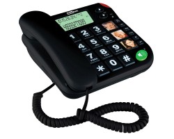 Vezetékes asztali készülék Maxcom KXT480 vezetékes telefon fekete (nagy nyomógombok)